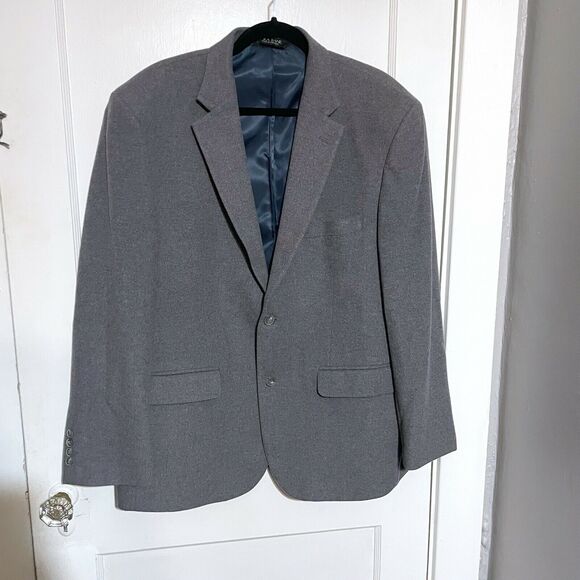 JOS A BANK Silk Wool Felt Gray Blazer Jacket Sport Coat Two Button 44 R - Picture 1 of 7